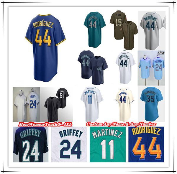 

Baseball Jersey Julio Rodriguez Ken Griffey J.P. Crawford Jorge Polanco Mitch Haniger Ty France Cal Raleigh Mitch Garver Luis Castillo Logan Gilbert Ichiro Suzuki 4XL, Men player version blue