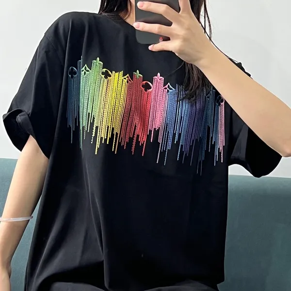 

designer men's fashion design light luxury niche short sleeve advanced simple texture men's and women's top T-shirt, #21