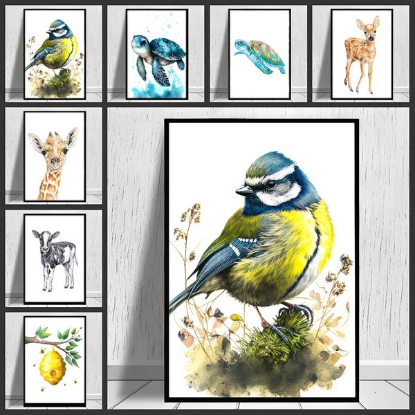 

3 pieces Wooden Framed Canvas Poster Honey Bear Art, Creative Waterproof Canvas Posters, Bedroom, Office, Living Room, Cafe, Bar