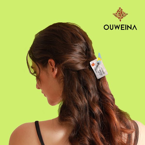 

New Cross Border White Letter Acetate Hair Clip Hair Grip Clip Back of Head Hair Clip Shark Clip Headdress