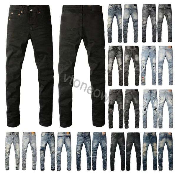 mens designer jeans skinny jeans men pencil pants hole cotton print hip hop black jeans streetwear 2024 trousers fashion pants high-end quality slim fit jeans pants