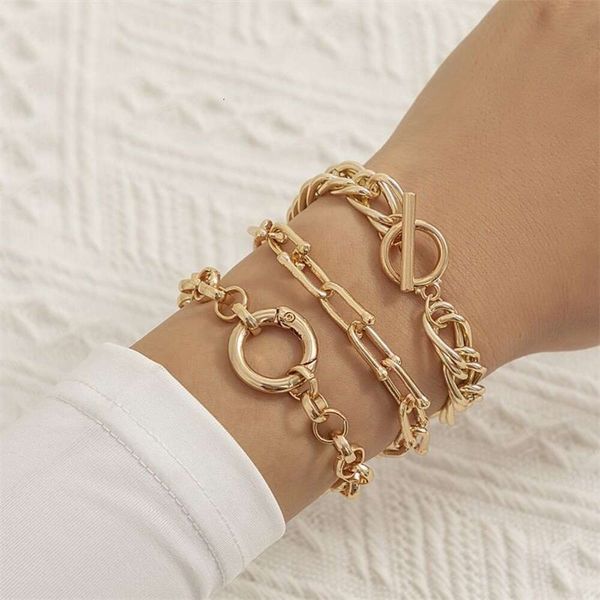 

Bracelet Women's Suit Style, Exaggerated Personality, Multi-layer Hollow Metal Bracelet, Hip-hop U-shaped Buckle, Stacked Bracelet