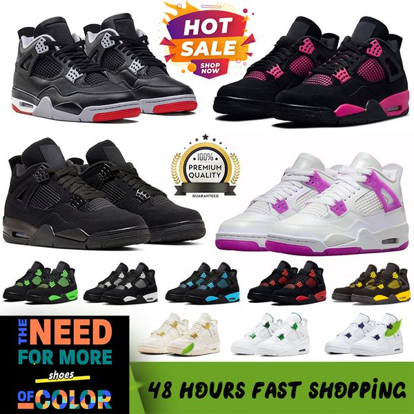 

4 4s Basketball Shoes Men Women Black Cat Bred Reimagined Pine Green pink oreos Midnight Navy Seafoam Red Cement Thunder Trainners shoe Sports Sneakers with box, # 11