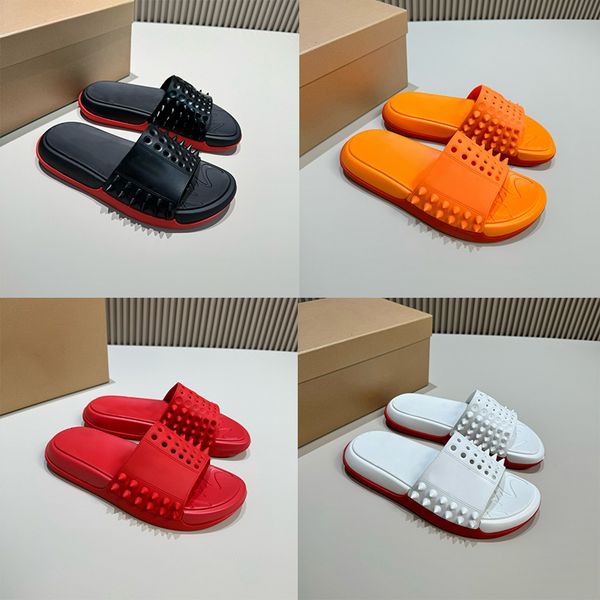

red bottoms slippers men mens designer sandals christain loubotin sandals slide black white red yellow blue orange grey trainers sneakers, Item 1