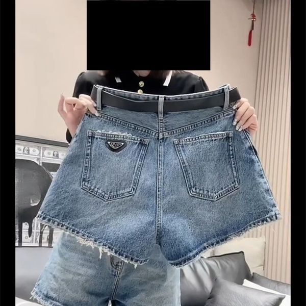 

Denim Shorts Summer New Stretch A-Line Wide Leg High Waisted Denim Shorts Hot, Blue