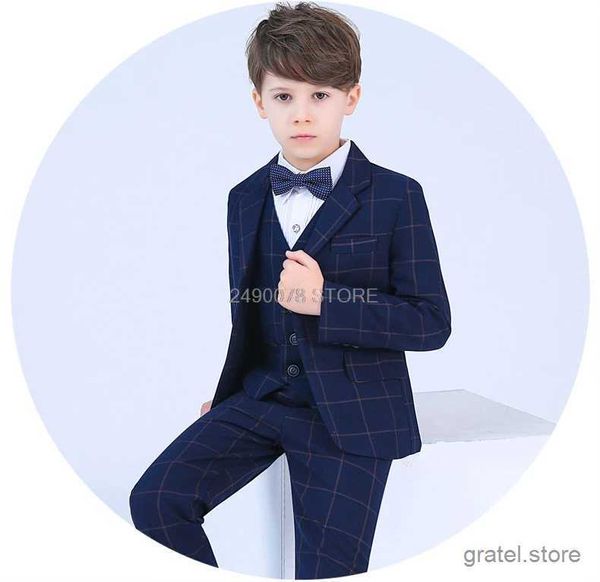 

Suits Flower Boys Suit for Weddings Kids Formal Blazer Jacket Vest Pants Tie 4pcs Dress Prom Piano Dance Performance Children Costume, One pants
