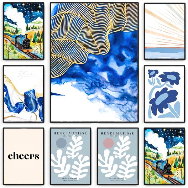 

3 pieces Wooden Framed Canvas Poster preppy art, abstract flower art, modern art, Creative Waterproof Canvas Posters, Bedroom, Office