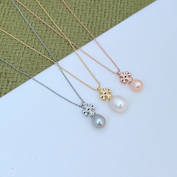 

2024 Hot Luxur Simple Classic T Letters Designer Choker Necklaces for Women Brand Pearl Link Chain Charm Hollow Letter Whale Sailormoon Chokers Necklace
