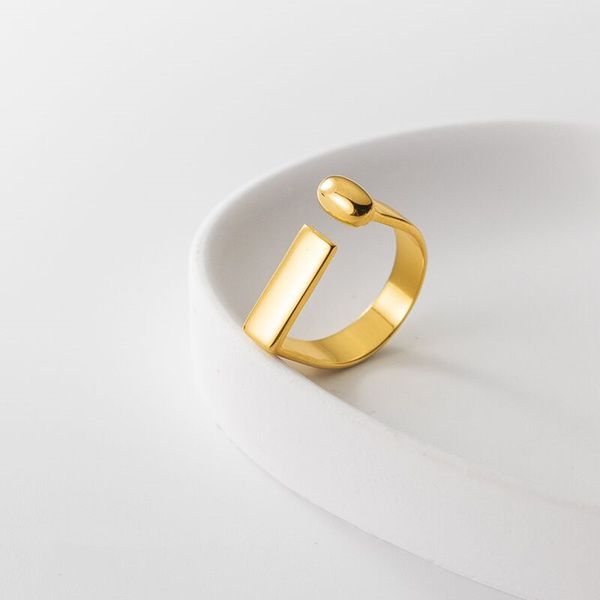 

Korean version D letter ring women's fashion design, personalized creative open irregular geometric shape wholesale hand jewelry