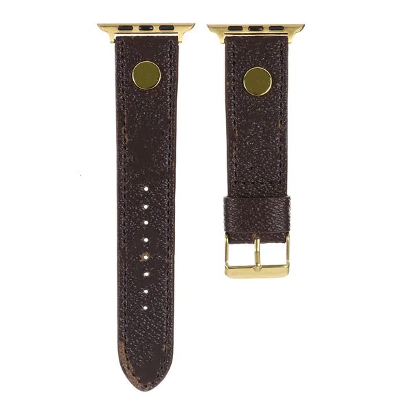 Watch designer Bands 38 40 41 42 44 45 49 mm Leather Straps Smart Watchbands for iWatch Brown Flower for iwatch 1 2 3 4 5 6 7 8 Se Ultra Bracelet Z260603