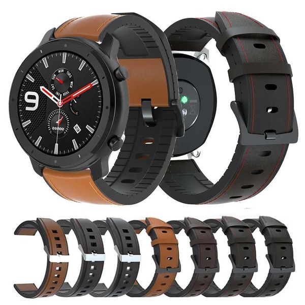20mm silicone leather strap for replacing Huamei GT 2 GT3 with Huamei Amazfit GTR 42mm 47mm GTR 4/3/2 M241115