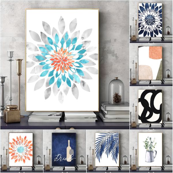 

3 pieces Wooden Framed Canvas Poster eat, drink, play, flowers bloom, abstract art, modern art, Creative Waterproof Canvas Posters, Bedroom