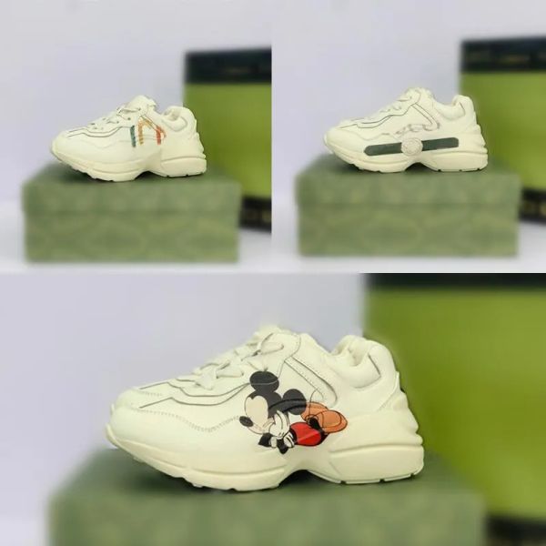 

Infant Rhyton Lux Leather Sneakers Italy Kids Running Shoes 1980s Big Boy Girl Youth Designer Toddler Children Gradeschool Lifestyle Runner, Black