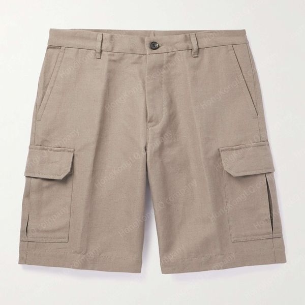 

Designer Men Shorts Summer Italian Design Casual Short Pants Loro Piano Straight-Leg Cotton and Linen-Blend Cargo Shorts Beach Wear Piana, Wheat