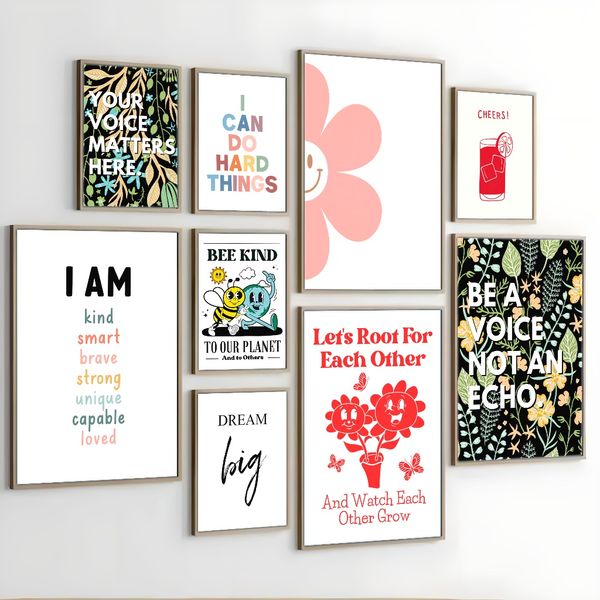 

3 pieces Wooden Framed Canvas Poster motivational art, interesting posters, Creative Waterproof Canvas Posters, Bedroom, Office