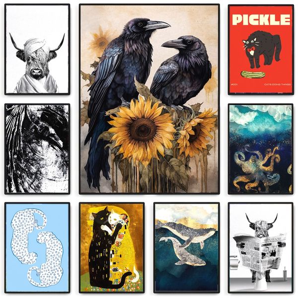 

3 pieces Wooden Framed Canvas Poster Ocean element art, whale poster, abstract, Creative Waterproof Canvas Posters, Bedroom, Office