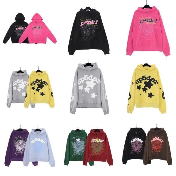 

Designer hoodies Young Thug Men Women Hoodie High Quality Foam Print Web Graphic Pink Sweatshirts y2k Pullovers S-2XL spider Hoody Tracksuit #A3, Yellow