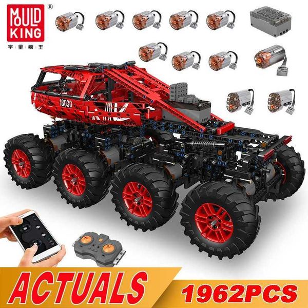 Diecast Model Cars MOULD KING 18030 Technology Electric Remote Control Climbing Truck Building Block MOC Building Block Childrens Toy Christmas Gift J240417