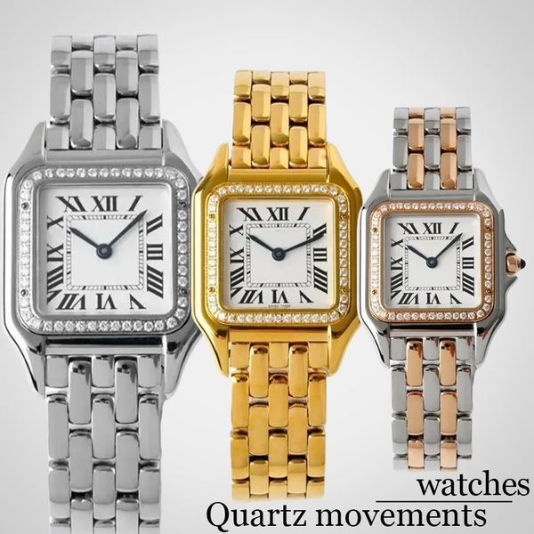 

watch designer movement watches high quality Watches quartz movement 22 or 27MM Sizes Stainless Steel Diamond dial Sapphire fashions silver Luxury Woman Watches, #3 gold