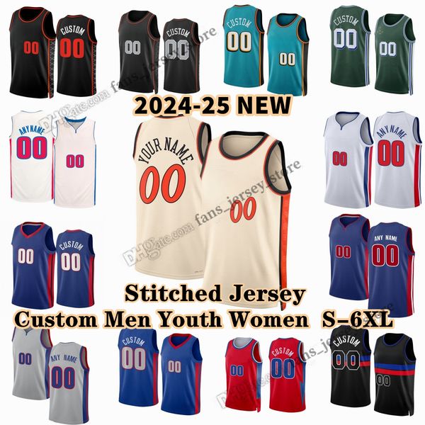 Cade Cunningham 24/25 New Season Stitched Basketball Jerseys 12 Tobias Harris Tim Hardaway Jr Isaiah Stewart Thompson Ronald Holland II Ivey Reed Fontecchio Beasley
