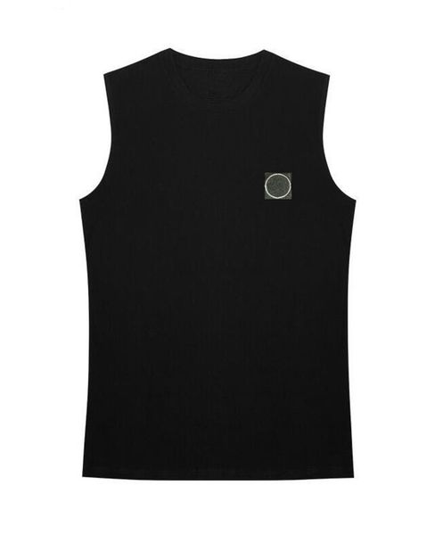 25ss Men's summer brand pure cotton fitness sports running sleeveless vest round neck T-shirt tough men black and white handsome sleeveless T-shirt