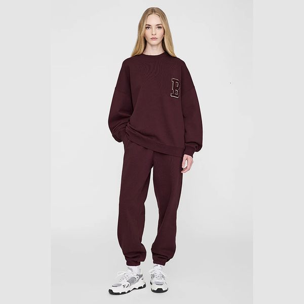 

24 winter new embroidery sport fleece tracksuits cotton women designer loose casual jumpers and pants, Navy drawstring hoodie