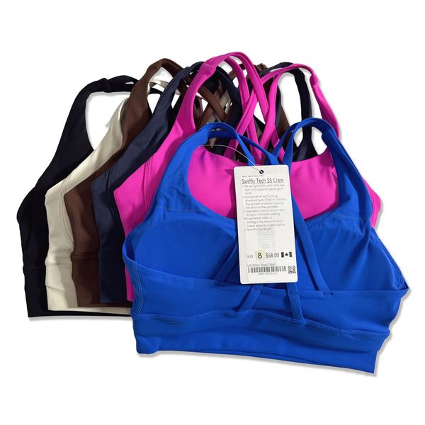 

2024 Lulu women Sports Bra Woman Gym Workout High Quality Top Yoga Wear Lulu Clothes With Logos Bralette for Women Underwear clothing, Fuchsia