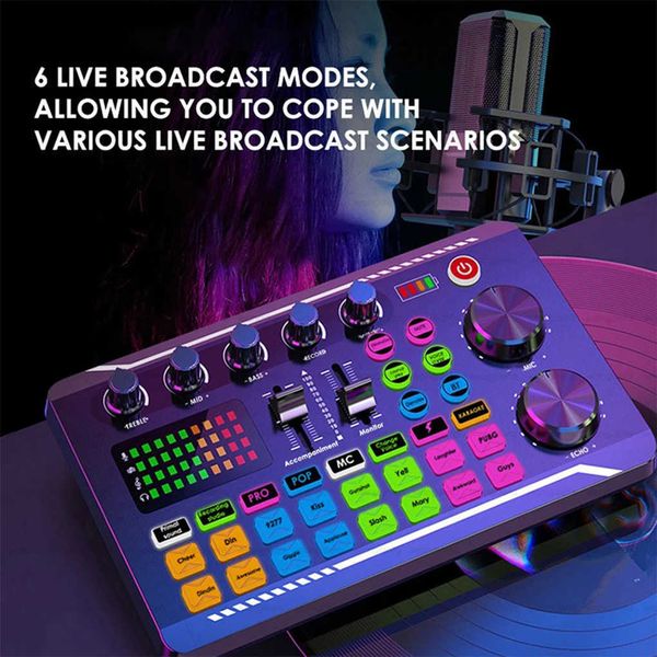 Sound Cards F998 Sound Card Live Cards PC Mixing Console Professional Studio Recording Kit Podcast Accessories Parts L240910