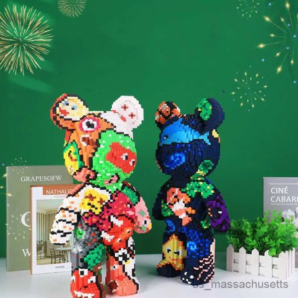 

3D Blocks Anatomy Bear Nano Blocks Educational Micro Diamond Building Set with Storage Drawer, Colorful Cartoon Model Toy for Kids