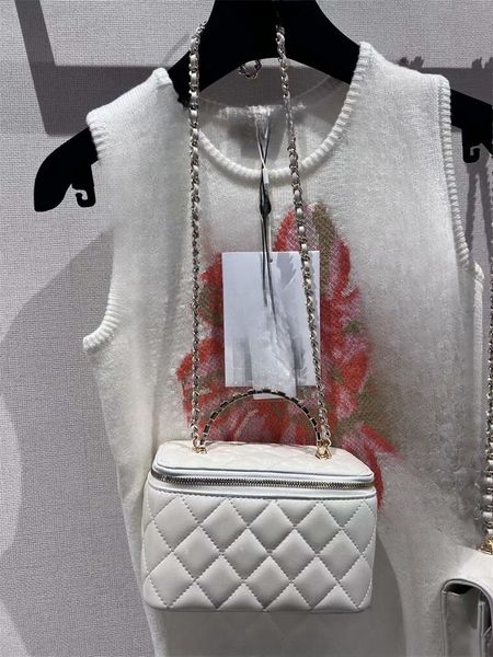 

Totes Classic Flap Crossbody Bags brand C.designer Shoulder Bag Fashion Women's Purse Chain Clutch Wallet higt-end originsl leather making with originsl gift Box h50, White