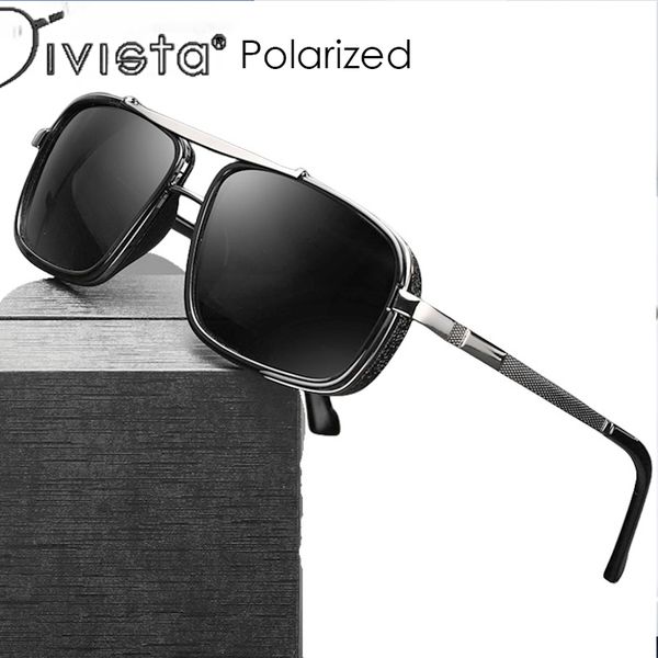 Steampunk Sunglasses Polarized Men Luxury Fashion Gradient Shades UV400 Women Classic Sun Glasses Vintage Driving Fishing Blue Sports Cool Punk S21B IVSTA