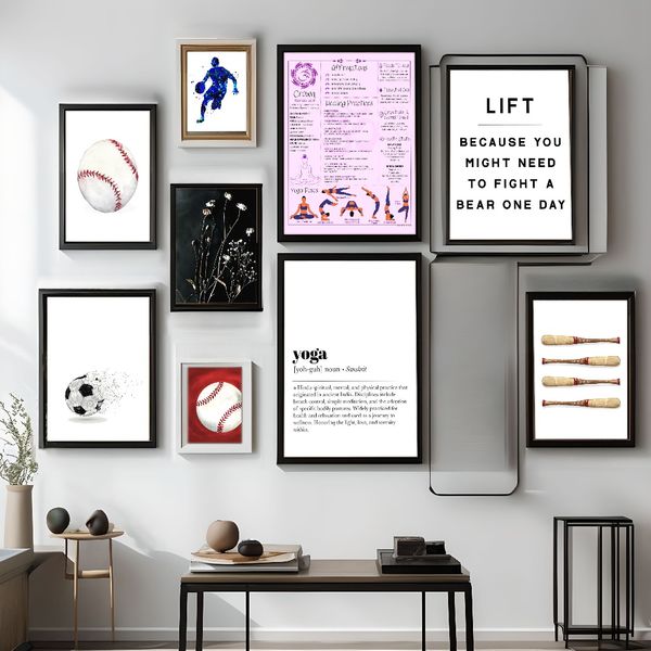 

3 pieces Wooden Framed Canvas Poster Sports art, run, lift and jump poster, Creative Waterproof Canvas Posters, Bedroom, Office