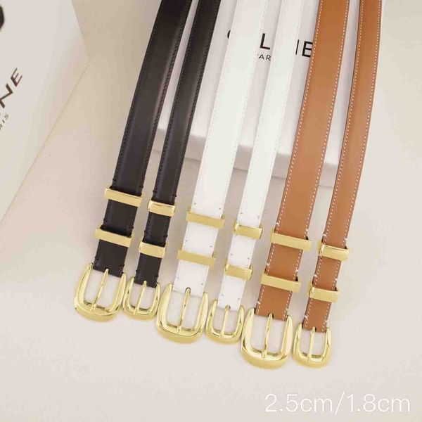 

Belt for Woman Fashion Gold Needle Buckle Man Womens Belts Genuine Cowhide Designer 12 Colors Style Optional 10A Quality, Y2