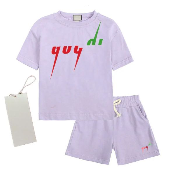 

Baby Designer Kids Tracksuit Boys Girls Clothing Set Letters Print 2pcs T Shirt Shorts Suits Chidlrens Short Sleeved Sport Toddler Clothes CSG2404189-8, Pink