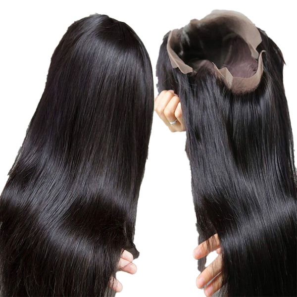 

Full Straight Lace Front Wigs Pre Plucked 5x5 Hd Lace Closure Wig 13x6 Lace Frontal Human Hair Wigs 30 Inch al, Black