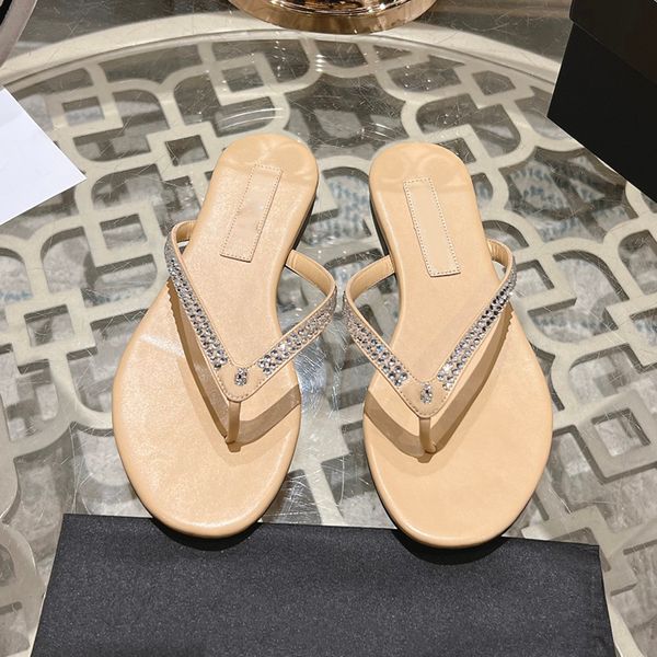

Mule Ladies Outdoor Beach Slippers Designer Strass Sheepskin Slippers Ladies Casual Shoes Flat Flip-Flops Classic Black And White Khaki
