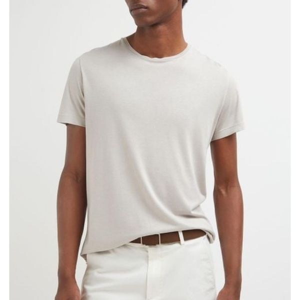 

Designer Men T Shirt Loro Piano Mens White Silk and Cotton Soft Jersey T-shirt Short Sleeves Tops Summer Tshirts Piana