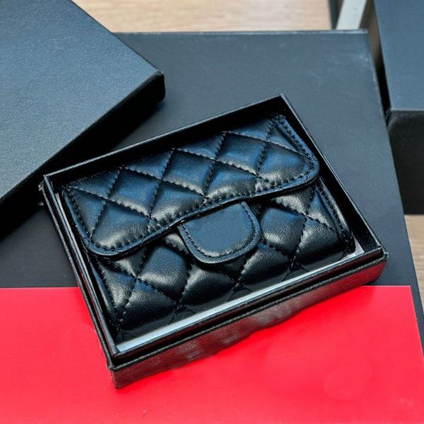 

Designer Wallets Mini cowhide Wallets Leather Wallet Classic coin purse Handbags Classic Clutch Bags Luxurys Purse Card Women Credit card slot Fortune bag 11cm, Black