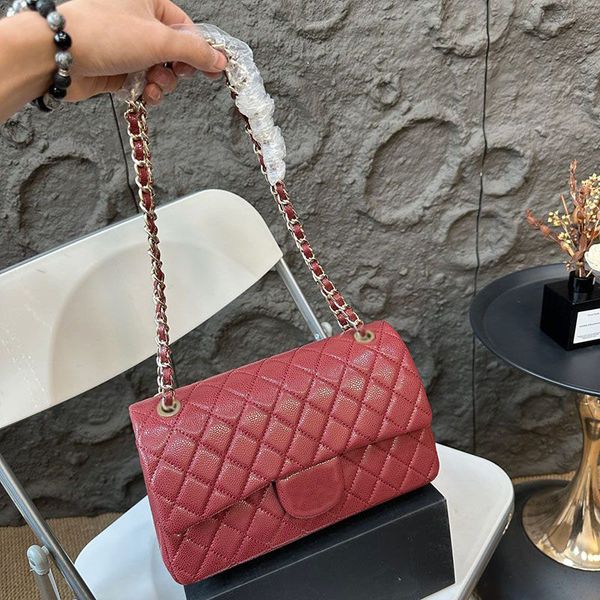 

NEW 2024 Fashion bag Designers bags Classic Shoulder bag Chain bag Women Leather Handbags Womens Crossbody Vintage Clutch Messenger bags Fortune bag 25m, Burgundy