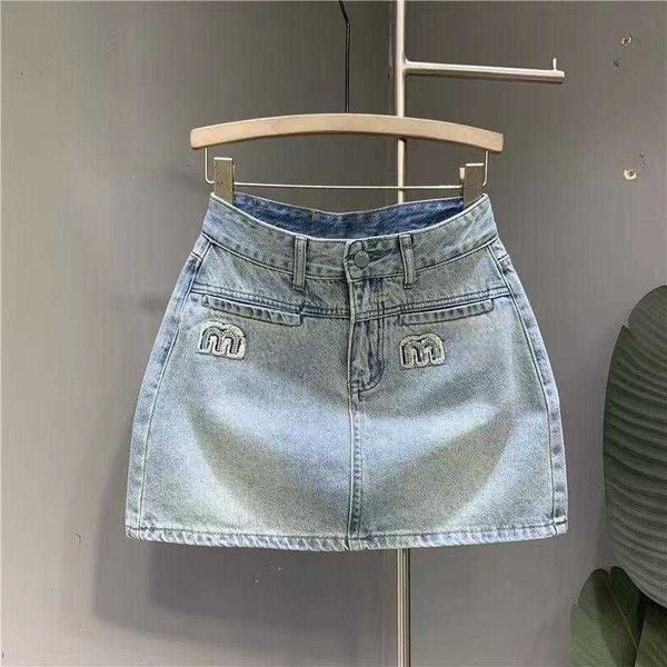 

denim skirt Designer Womens Skirts With Belted High Waist Split Mini Skirt For Woman Summer Korean denim jeans Ladies Blue Streetwear Harajuku vintage, *14