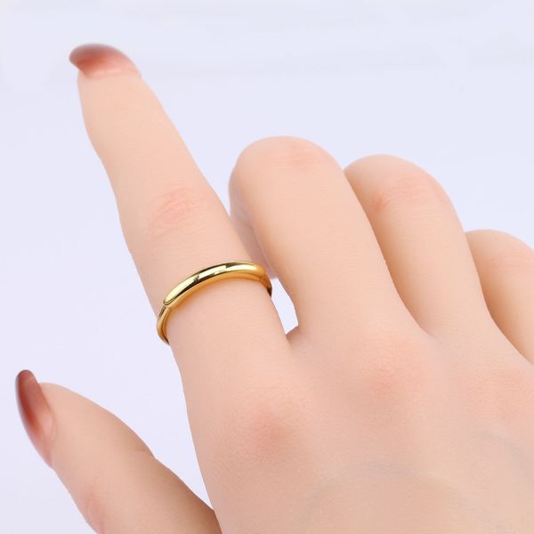 

S925 sterling silver net red hot sale bare body plain ring opening adjustable ring versatile cold wind niche design ring