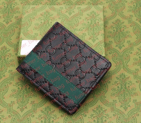 

s Women Men Designer Short Wallet Leather Black wallets Purse Card Holders With Gift Box, Khaki bee