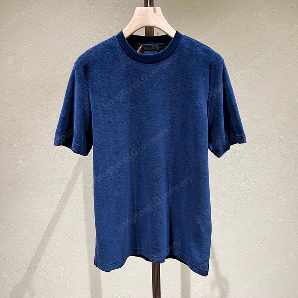 

Designer Men T Shirts Loro Piano Women Shirts Silk Cotton Velvet Round Neck Short Sleeve Tshirt Piana, Blue