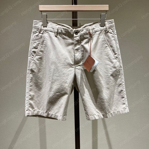 

Designer Men Shorts Loro Piano Stretch Cotton Solid Color Business Casual Shorts Piana, Blue