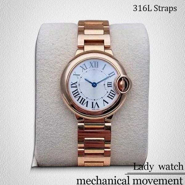 

Wristwatches woman high quality luxury 42mm watch Women's Watches Stainless Steel Balloom 33 36 42mm mechanical watch fashions classic style designer watches, #2 silver strap
