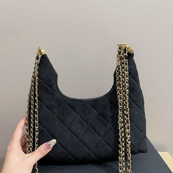 

Designer bag luxurys Zipper Fashion Suede Armpit bag Half Moon Package Autumn and winter Crossbody Bag Chain bag Shoulder Bag saddle bag Messenger Bag Fortune Bag 22m, Brown