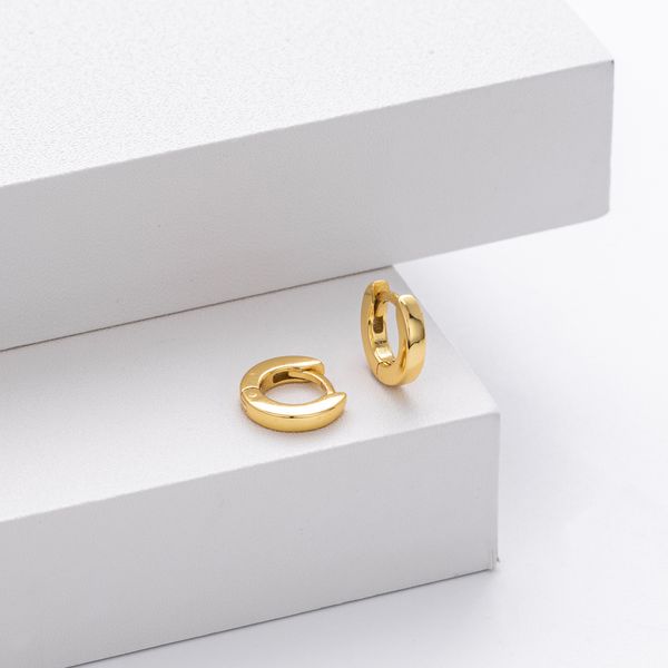 

S925 sterling silver fashionable simple basic earrings versatile casual shiny cold wind earrings