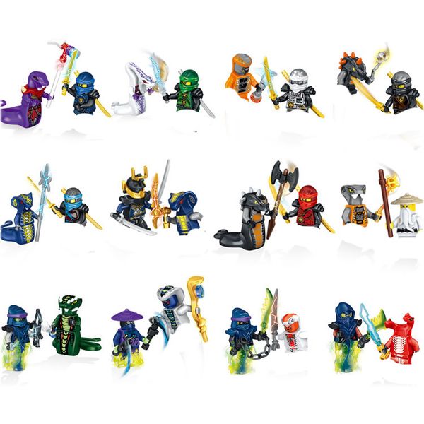 Model Kit 24Pcs/Lotanime Movie Characters Deluxe Collectible Ninja Go Mini Dolls Building model engine Blocks Action Figures Kids Educational Toys Set Block S
