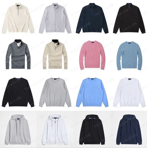 

Mens hoodie Designer Hoodie Polo Sweater Fleece Shirts Thick Half Zipper High Neck Warm Pullover Slim Knit Knitting Hoody Hooded Sweatshirt Jumpers Cotton, Color15