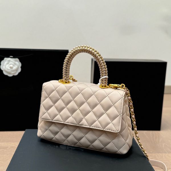 

coco handle leather dia lattice shoulder bag crossbody designer purses bags for women purse sac e handbag cross body, Fuchsia